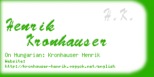 henrik kronhauser business card